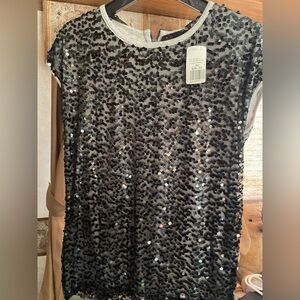 Sequin Black Top